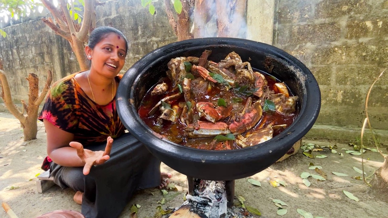 யாழ்ப்பாண கிராமத்து சமையல் | North Sri Lankan Nandu Kulambu 🦀 | Traditional Jaffna Crab Curry |