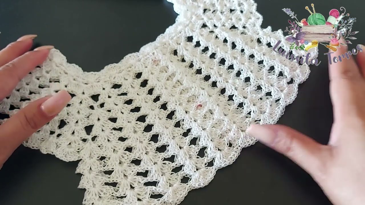 CANESU  TEJIDO A CROCHET O GANCHILLO PARA NIÑA - PASO A PASO - TEJIDO FACIL - 1 A 2 AÑOS