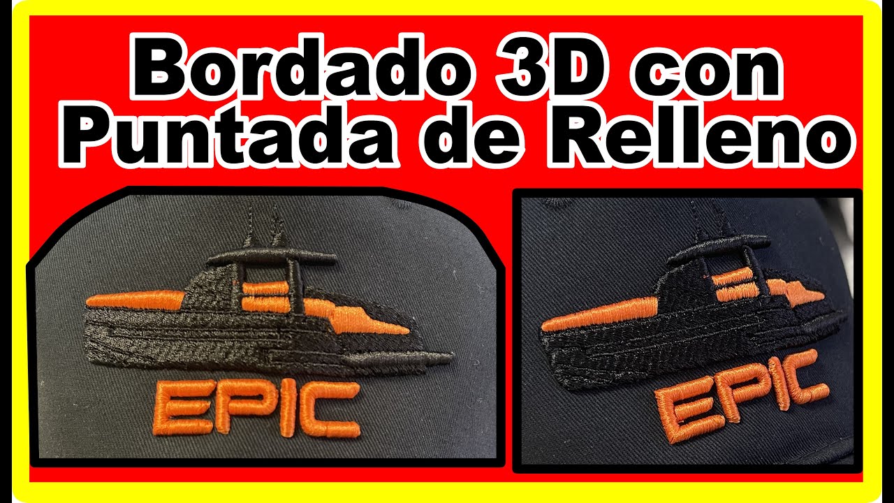 Como hacer Bordado 3d con puntada se Relleno o Tatami - How do an Embroidery puff with Tatami stich