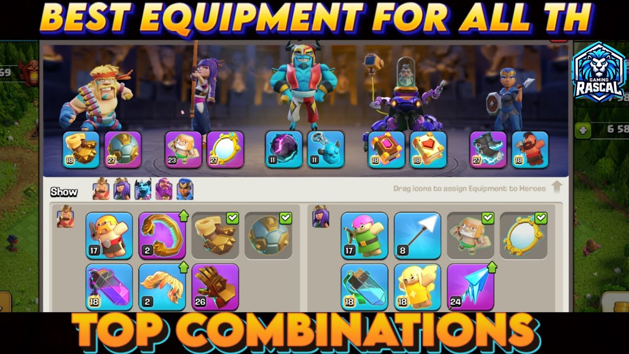 Best Equipment for All Heroes and Town Halls Clash of Clans (தமிழ்)