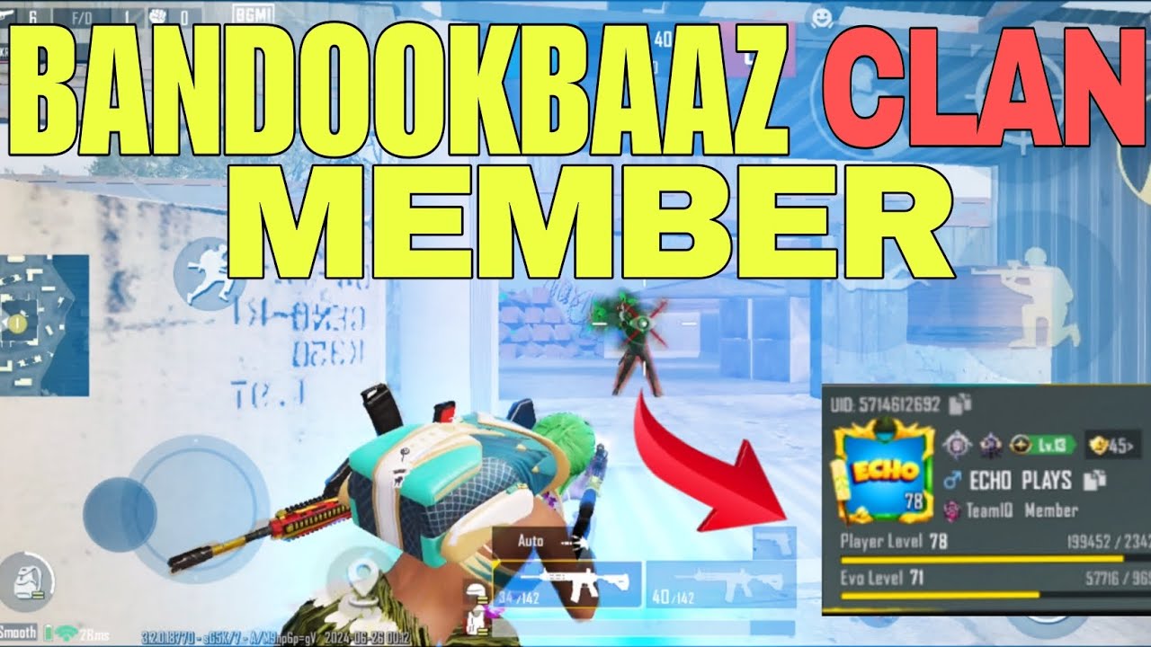 1v1 Bandookbaaz clan member @ECHOYT0 vs @invxkrrishgaming 🔥