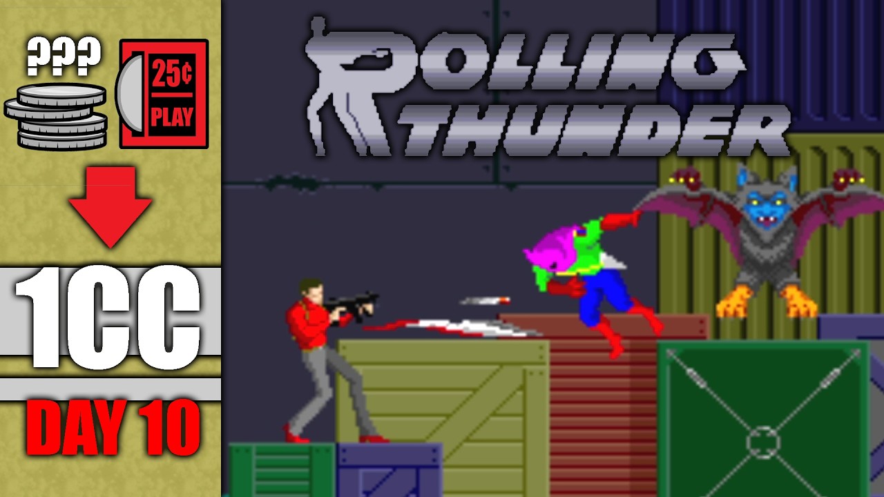 Can I Beat ROLLING THUNDER on 1 Quarter?! A 1CC Journey (Day 10)