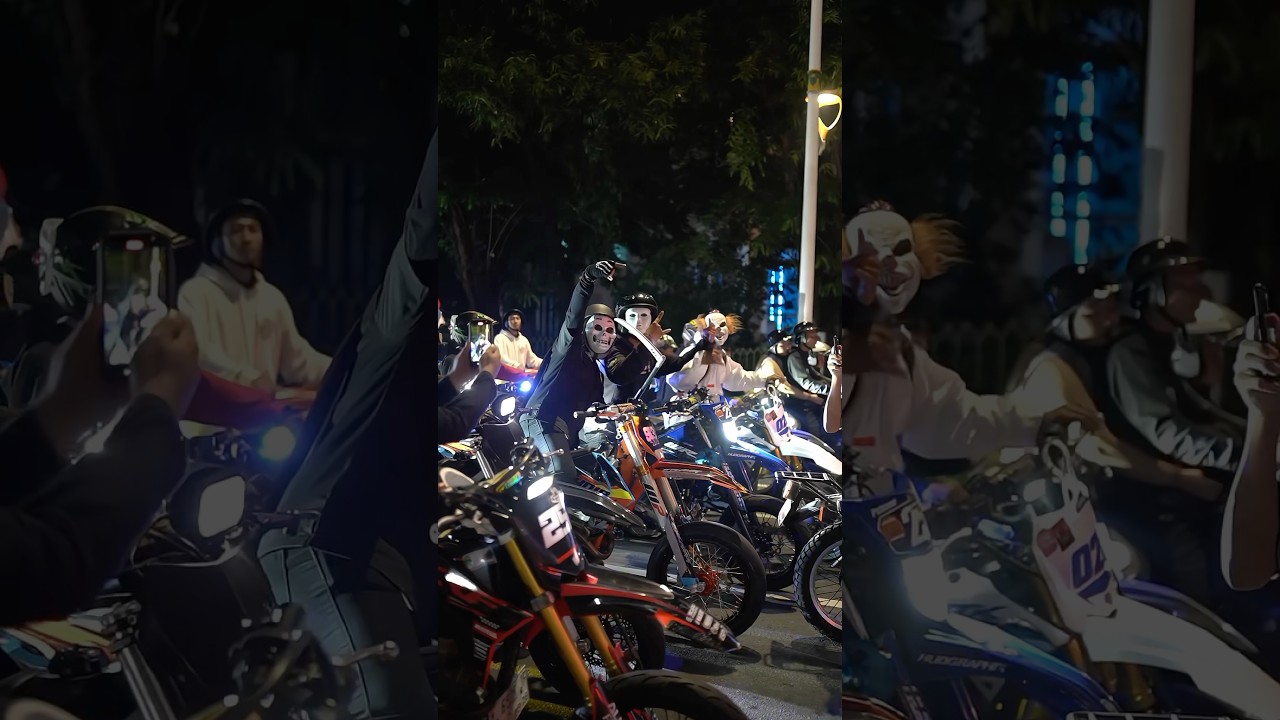 HALLOWEEN RIDE‼️ALDO AVEGA PAKE KTM SUPERMOTO #ghoibgarage #ktmsupermoto #shortvideo