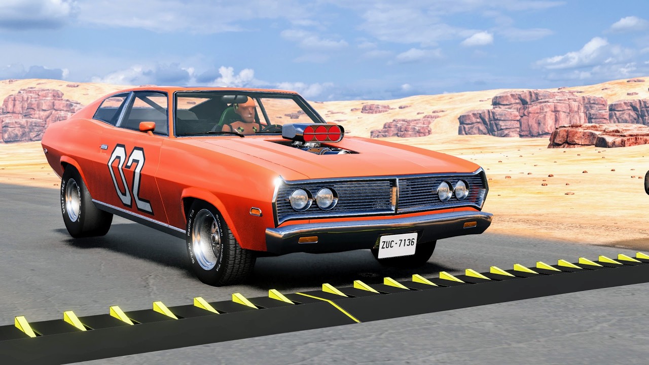 Massive Spike Strip Pileup Car Crashes #135 – BeamNG Drive | CrashBoomPunk