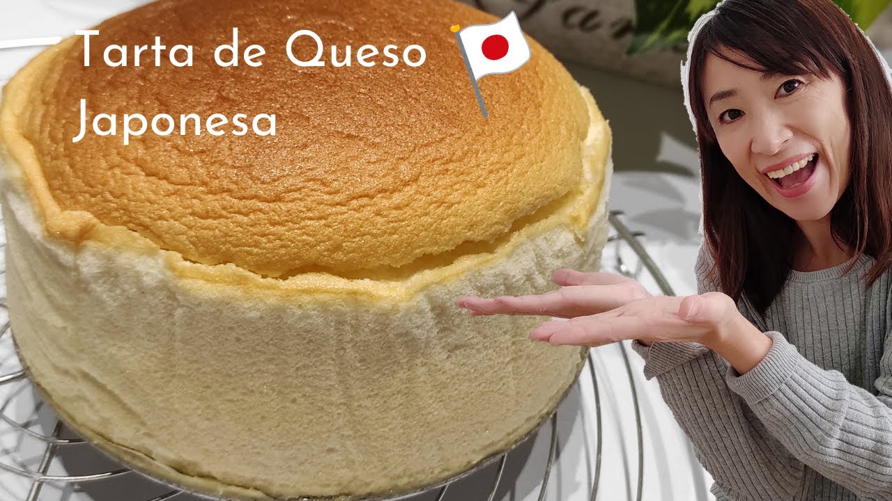 Tarta de queso japonesa ,solo 5 ingredientes ,Recetas de postres japonés.Fácil para 15cm molde