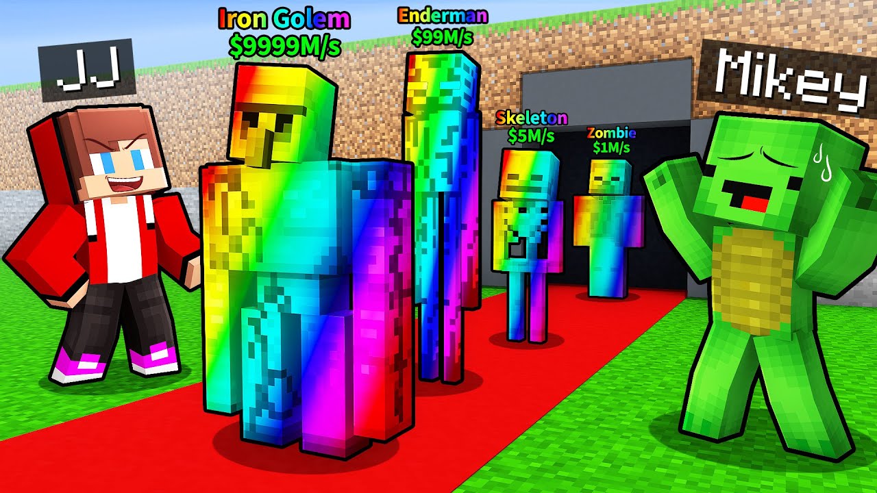 JJ Steal Mikey’s Mobs in Minecraft (Maizen)
