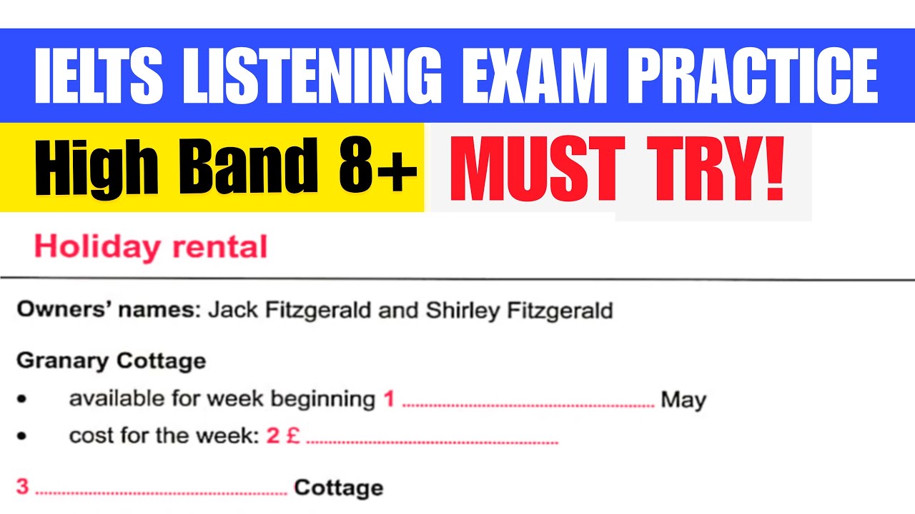 Holiday Rental - Granary Cottage | Test 4 | Way to Crack IELTS #ielts #listening #practicetest