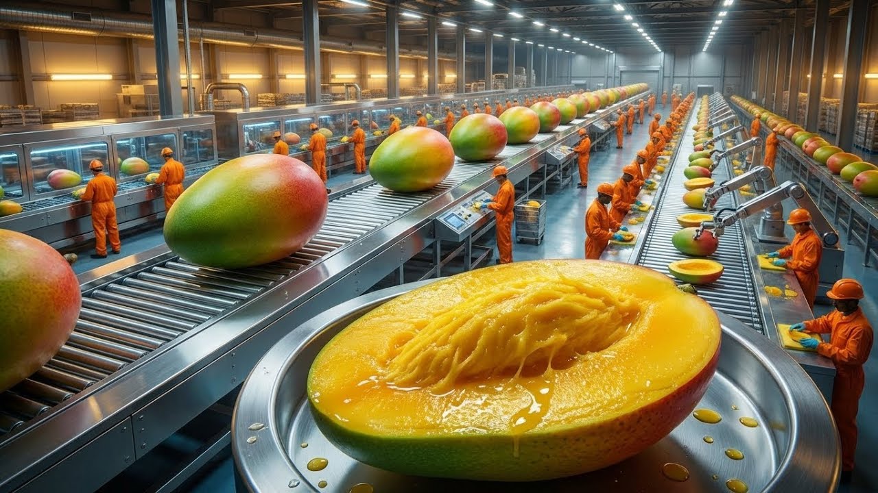Inside a Modern Mango Factory | From Farm to Dessert (The Whole Process)