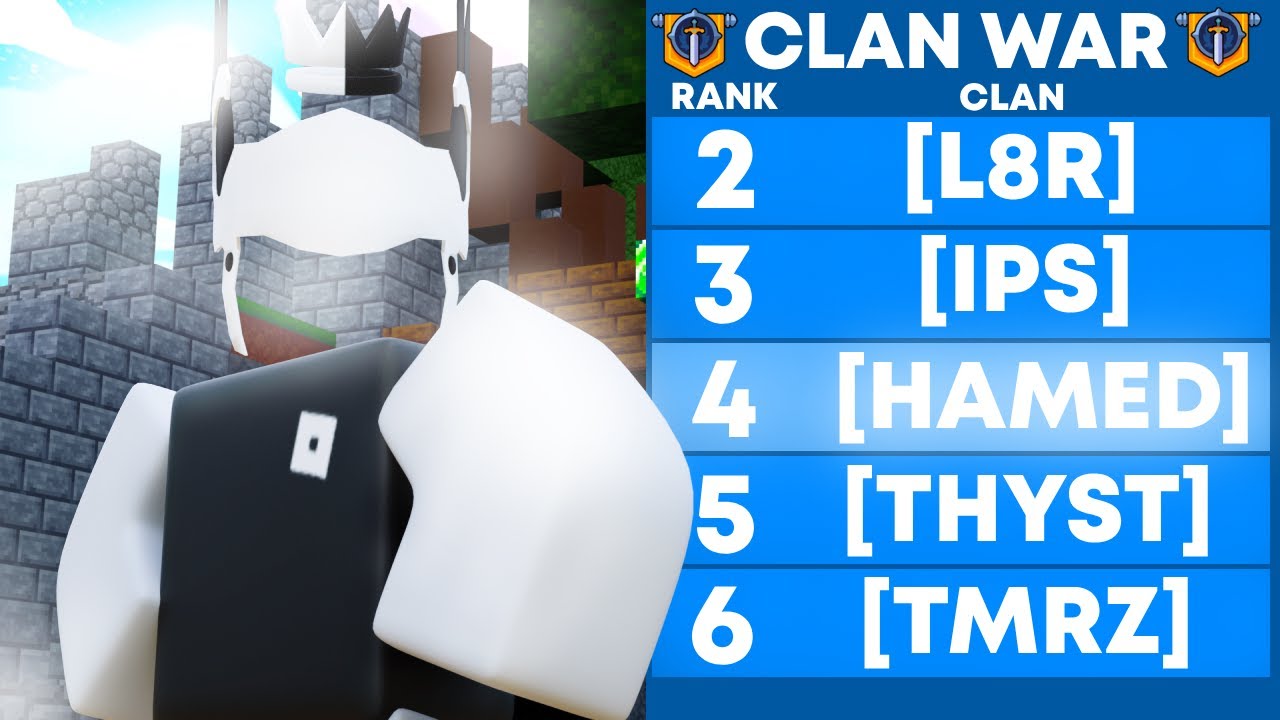 We got TOP 5 in our 2nd ever Clan Wars in Roblox Bedwars