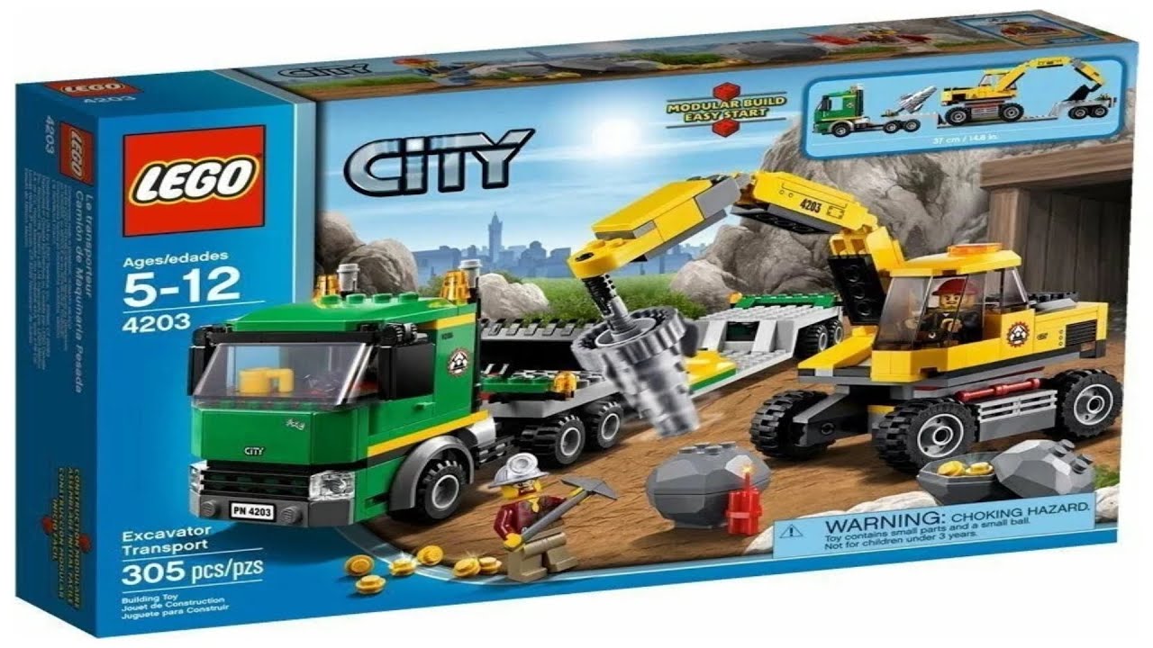 Lego City 4203 Excavator Transporter  - Lego Speed Build