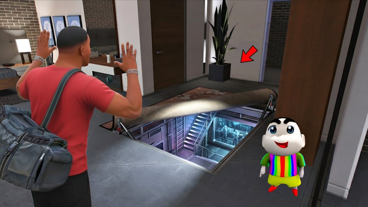FRANKLIN AND SHINCHAN FOUND A SECRET BASE UNDER HIS CARPET IN GTA 5