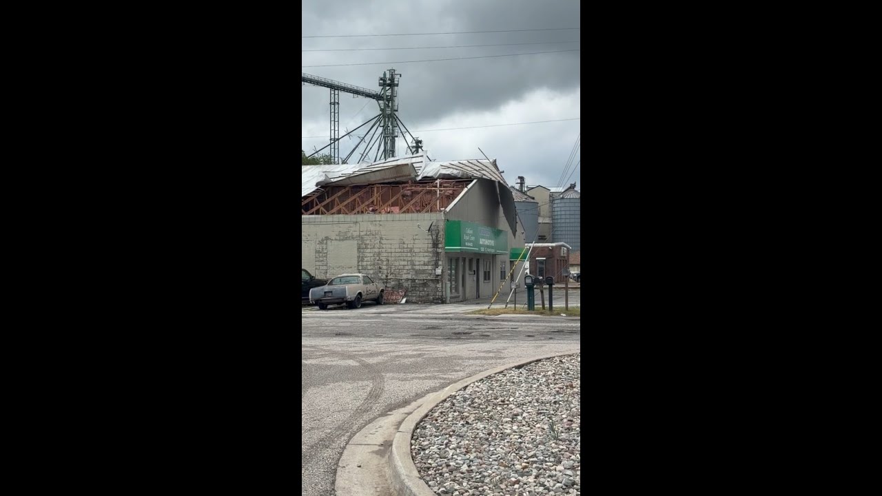 An automotive repair shop in Freeland had their roof damaged during a recent storm