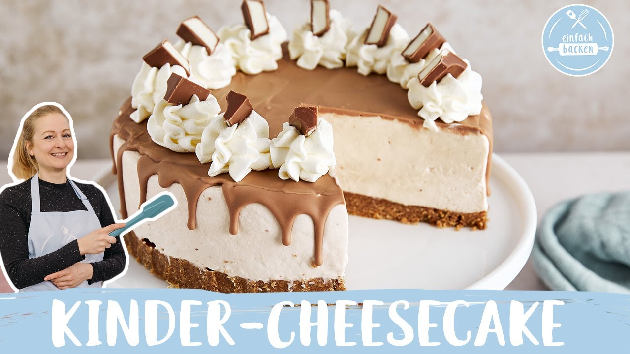 Kinder-Cheesecake 🍫 | No Bake Kinderschokolade Cheesecake | Schokoriegel Käsekuchen | Einfach Backen