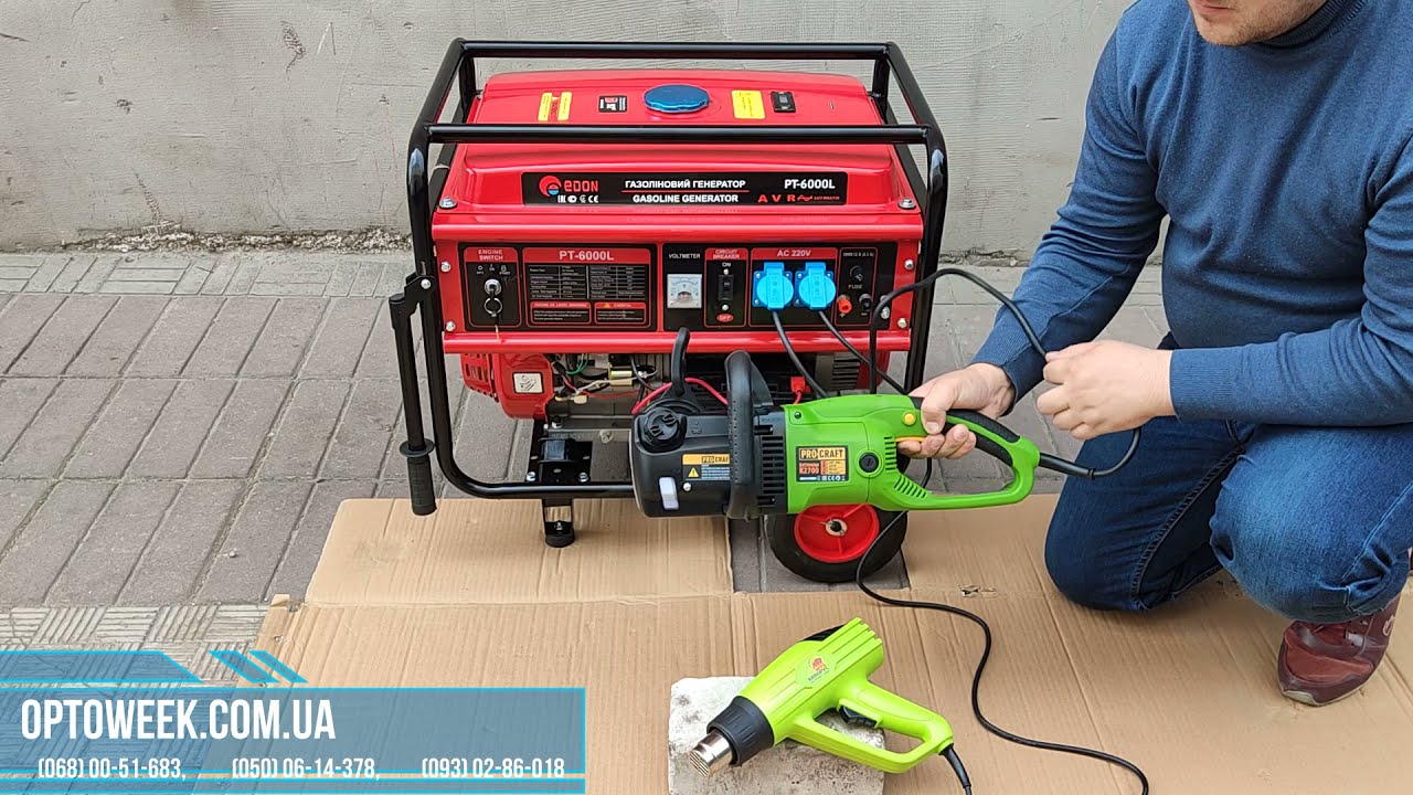 Генератор Edon PT-6000L, работа под под нагрузкой 4,2 кВт.