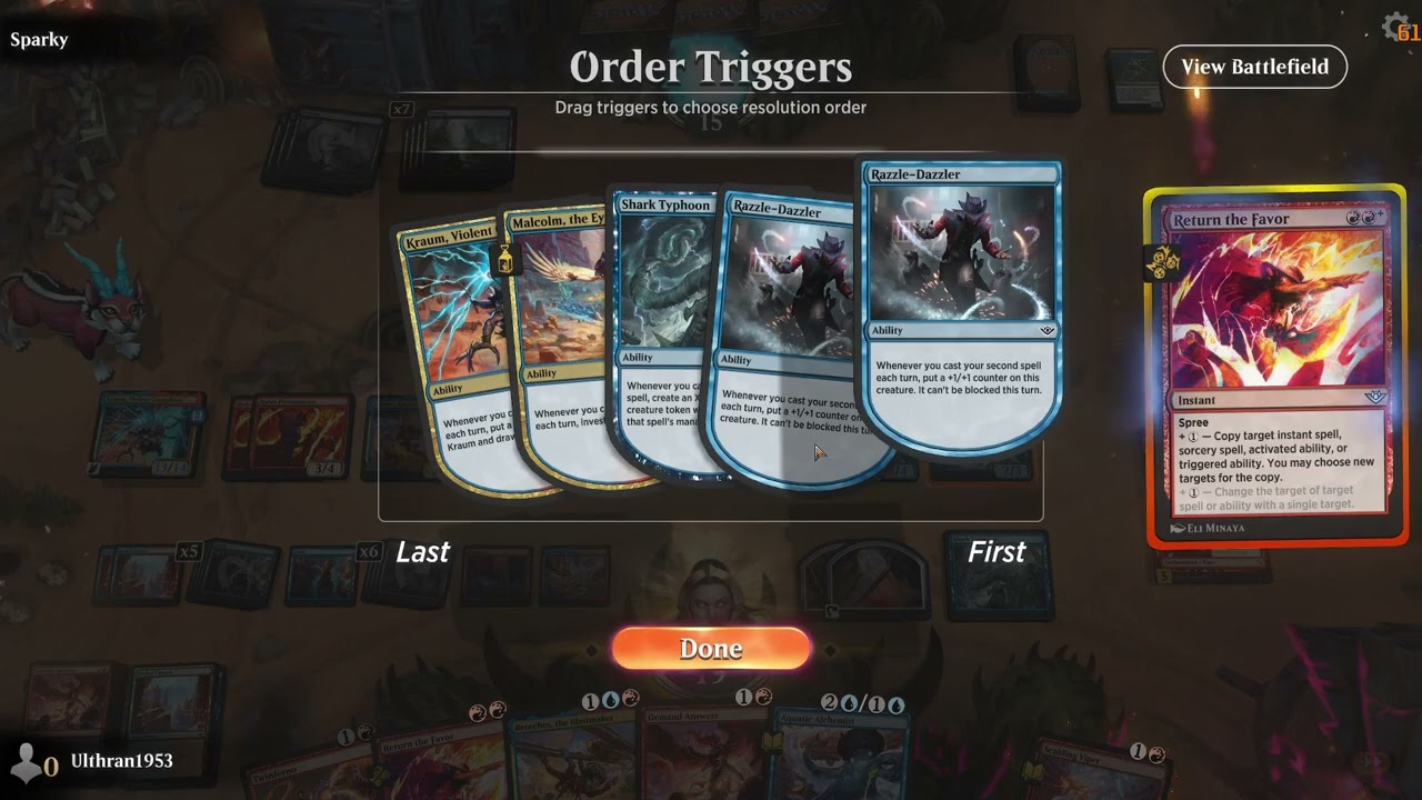 MTGA testing: copy triggered Ability Shark Typhoon