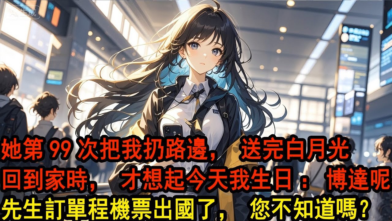 我崩潰大哭時，她第一次給我披外套，卻指著腕表，「時間到了，阿誠在等我談合作，你乖點。」擦幹眼淚我轉頭離開，直到她送男人回家，才想起今天我生日，匆忙讓管家準備晚宴，「先生訂單程機票出國了，您不知道嗎？」