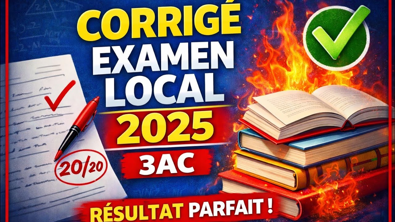 تصحيح امتحان محلي الثالثة اعدادي بالتفصيل الجزءـ1 correction d'examen local