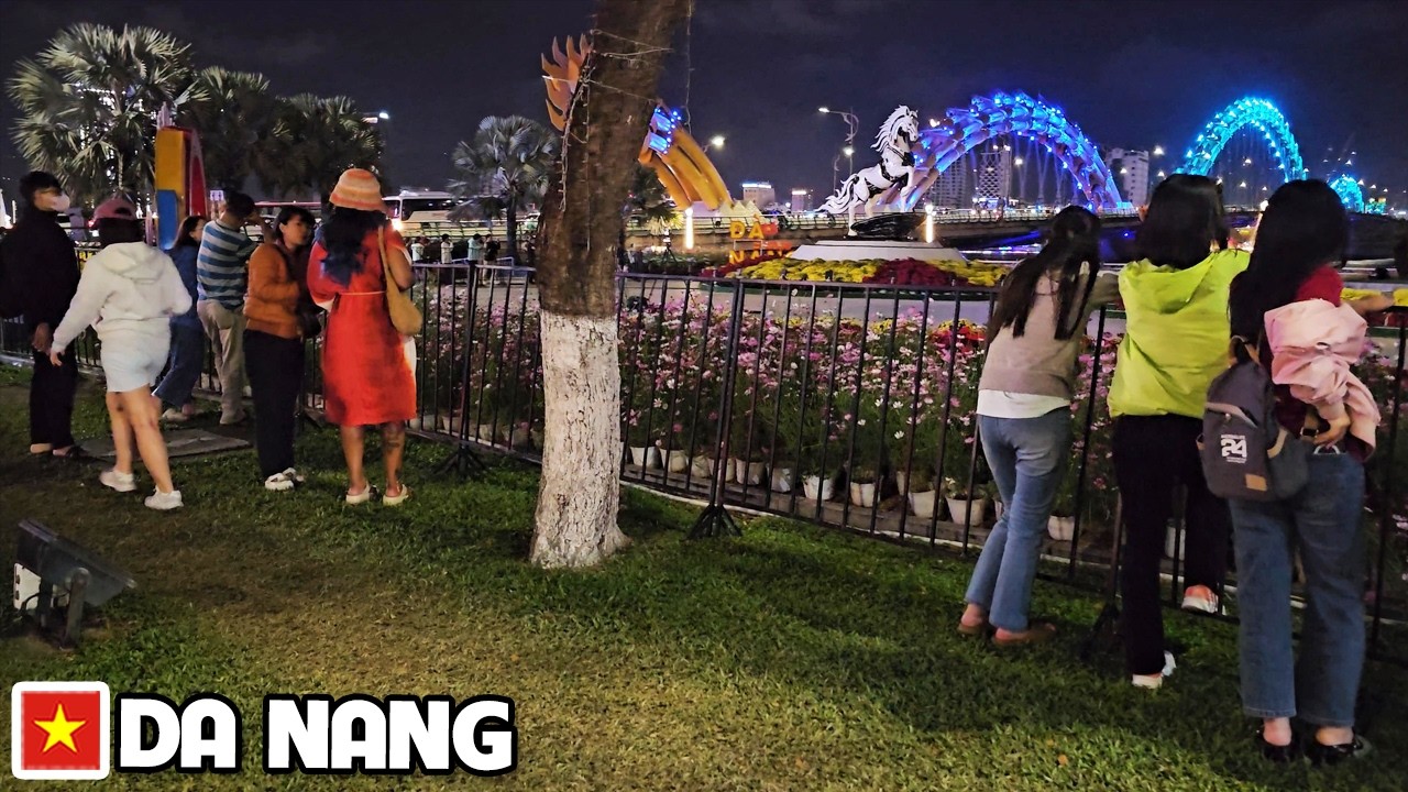 DA NANG VIETNAM - Bach Dang Walking Street Road Almost Ready for Lunar New Year 2026