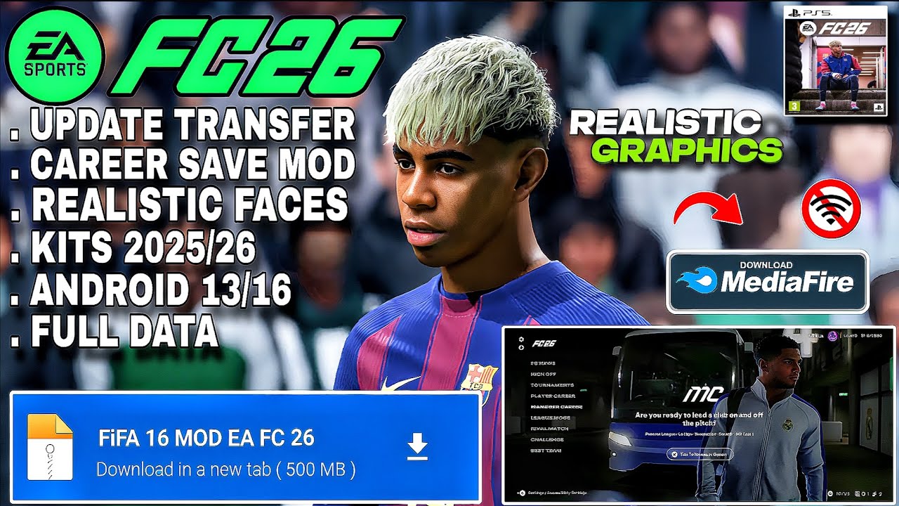 НЕ МОГУ ПОВЕРИТЬ, ЧТО ЭТО НА ANDROID! FIFA 16 MOD EA FC 26 Android Offline | Может ли режим карье...