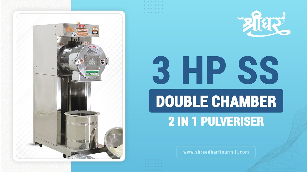 3 HP SS Double Stage Pulverizer Machine / attachakki/ flour mill 📲+91 9624242578