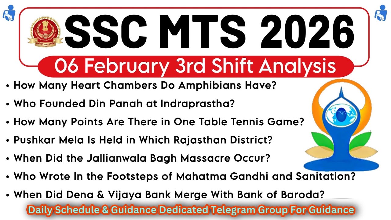 SSC MTS Exam Review 2026 | 06 Feb. 3rd Shift Analysis | SSC MTS Exam Analysis and paper solution 