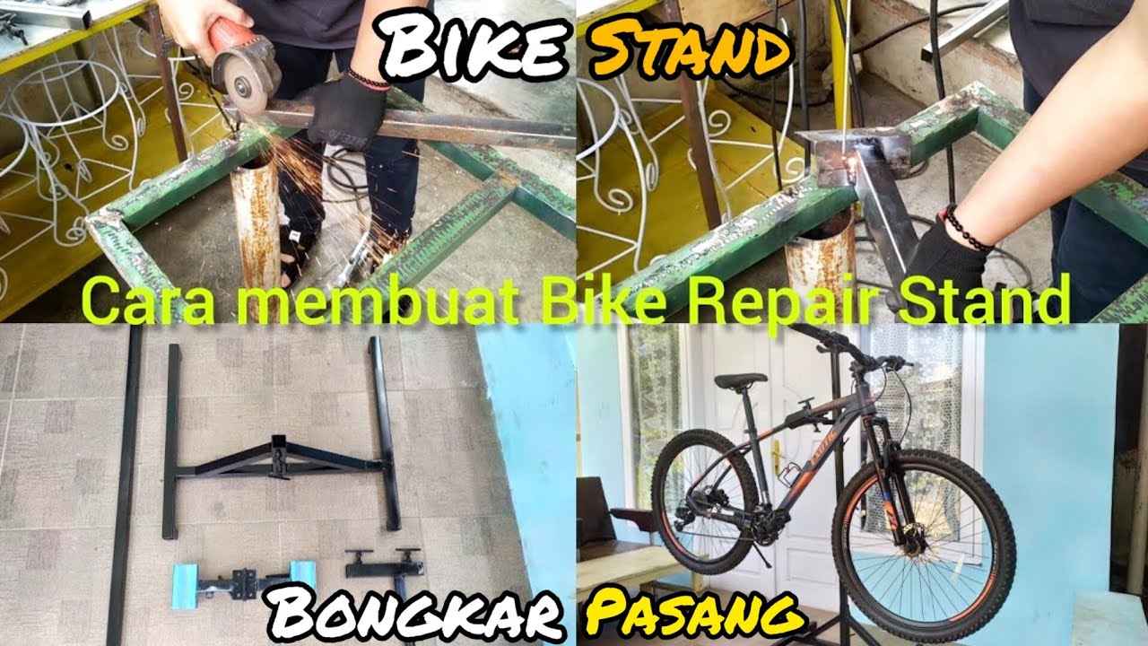Cara Membuat Bike Stand Repair Bongkar Pasang, Menggunakan Engsel Pintu/how to make bike stand