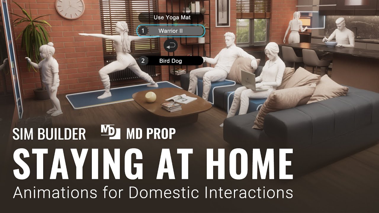 MD Prop - Staying At Home Pack: Animations for Domestic Interactions | iClone 8
