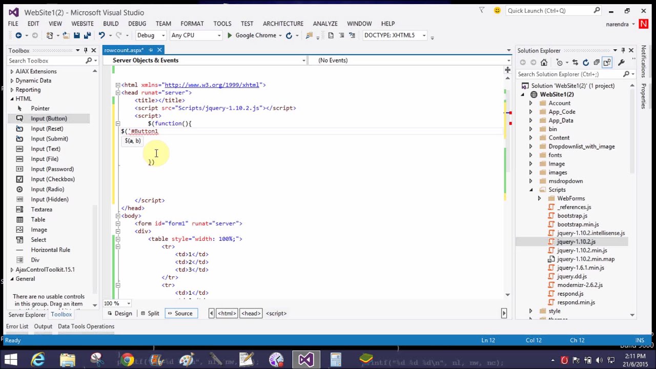 How to count number of rows in a table using Jquery