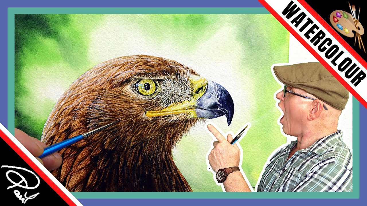 АКВАРЕЛЬНАЯ РЕАЛИСТИЧНАЯ Птица ~ Золотой Орел
