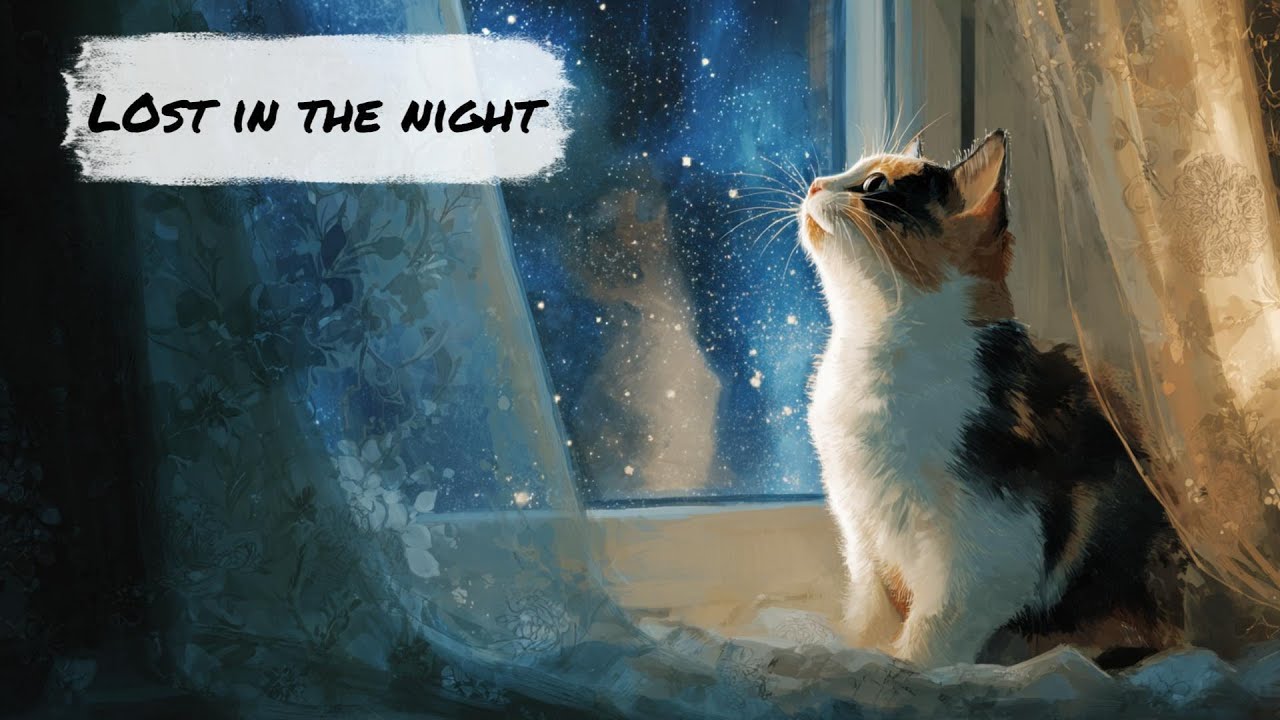 Lost in the Night &ndash; A Tender Love Song by LongLai the Calico Cat | Lyrics Video