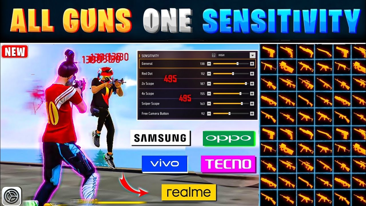 All Gun Headshot Sensitivity Setting After New OB48 Update | Free Fire Max Auto Headshot Sensitivity