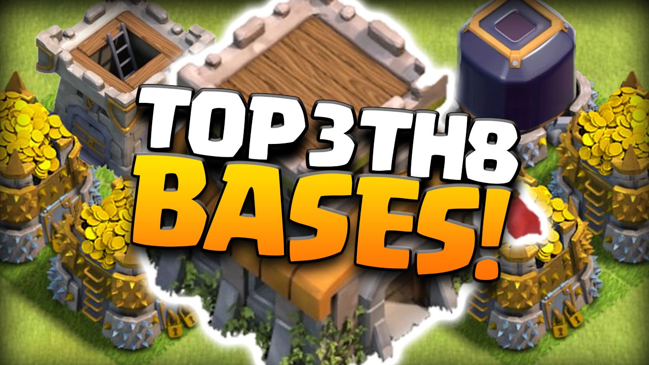 Clash Of Clans - TOP 3 TH8 FARMING BASE 2016! CoC BEST TOWN HALL 8 HYBRID DEFENSE! (TH8 SEP 2016)