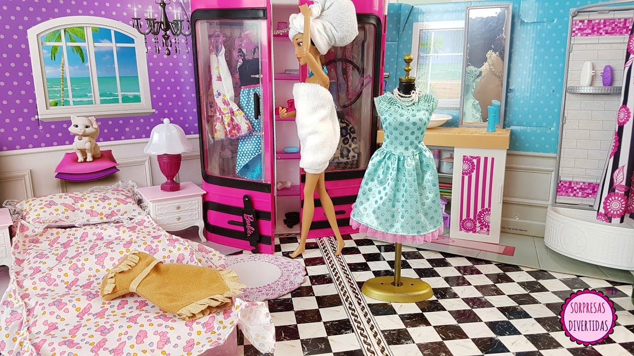 Rutina de mañana y CAMBIO de LOOK de POCAHONTAS 👑 Princesas Disney cuarto de Barbie Muñecas