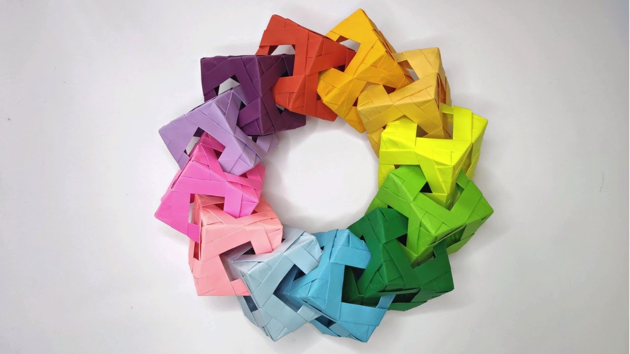 Origami CUBES RING | How to make a paper ring with cubes