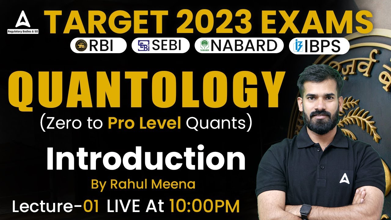 Quantology for All Regulatory Bodies Exams | Part #1 | Quantology by Rahul Meena