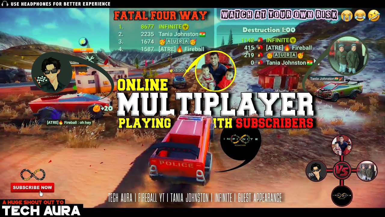 ONLINE MULTIPLAYER WITH MY SUBSCRIBERS | OTR INFINITE VS FIREBALL VS TECH AURA VS TANIA OFF THE ROAD