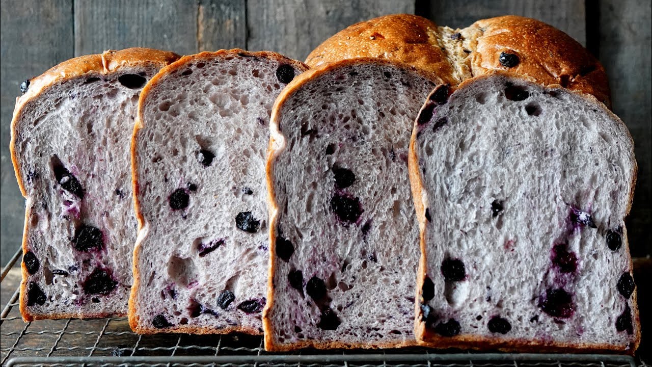 가볍고 포근포근한~ 보라색 블루베리 식빵 만들기 (Blueberry pan bread Recipe)｜샌드위치빵, 식사빵