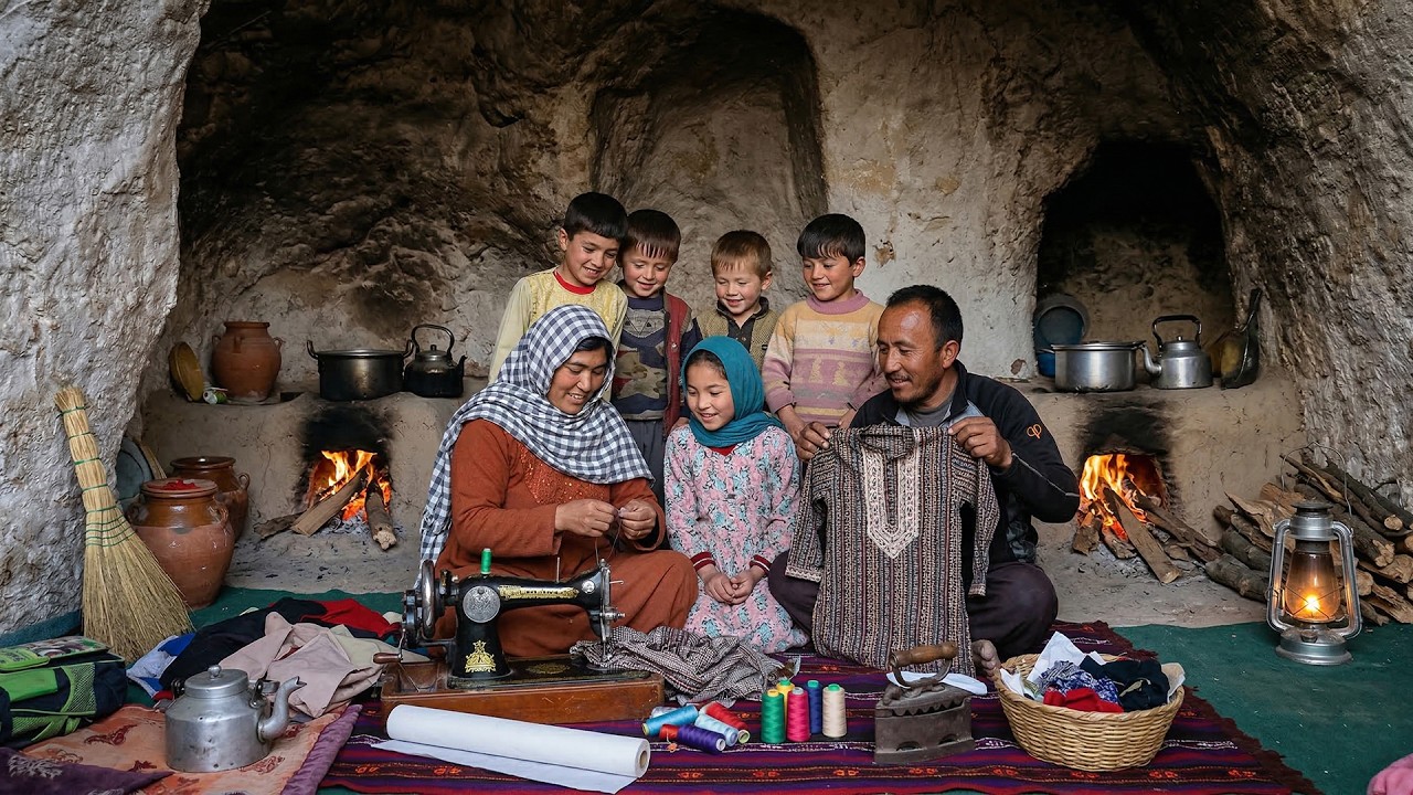 Preparing for Eid in a Cave: When a Mother Sews Clothes for the Father