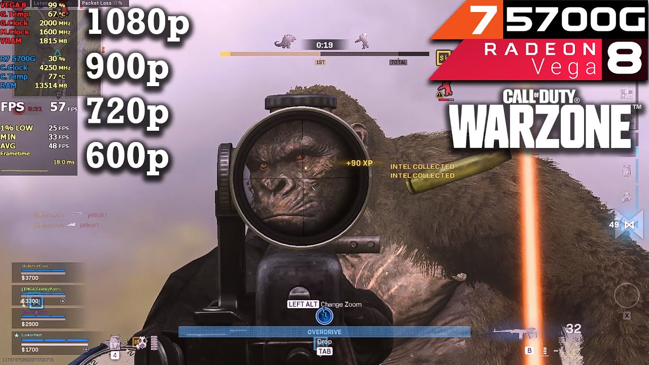 Call Of Duty Warzone OPERATION MONARCH| Ryzen 7 5700G & 16gb | Vega 8 | No GPU Test