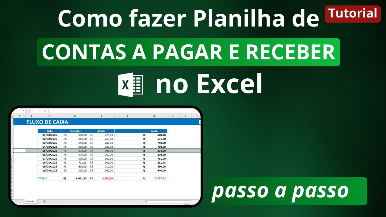 🔹[Excel Tutorial] Como fazer PLANILHA de Contas a PAGAR E RECEBER no Excel - Baixe a Planilha Grátis