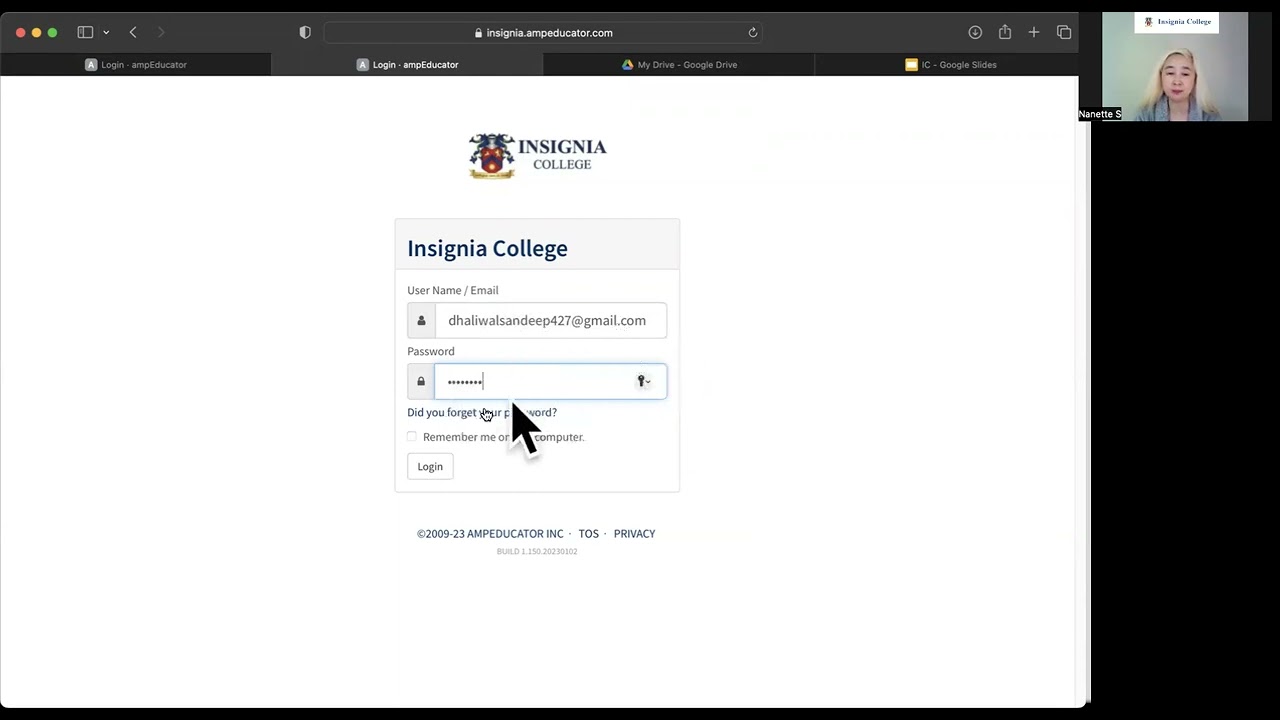How to access the student portal (Ampeducator) and how to change password.