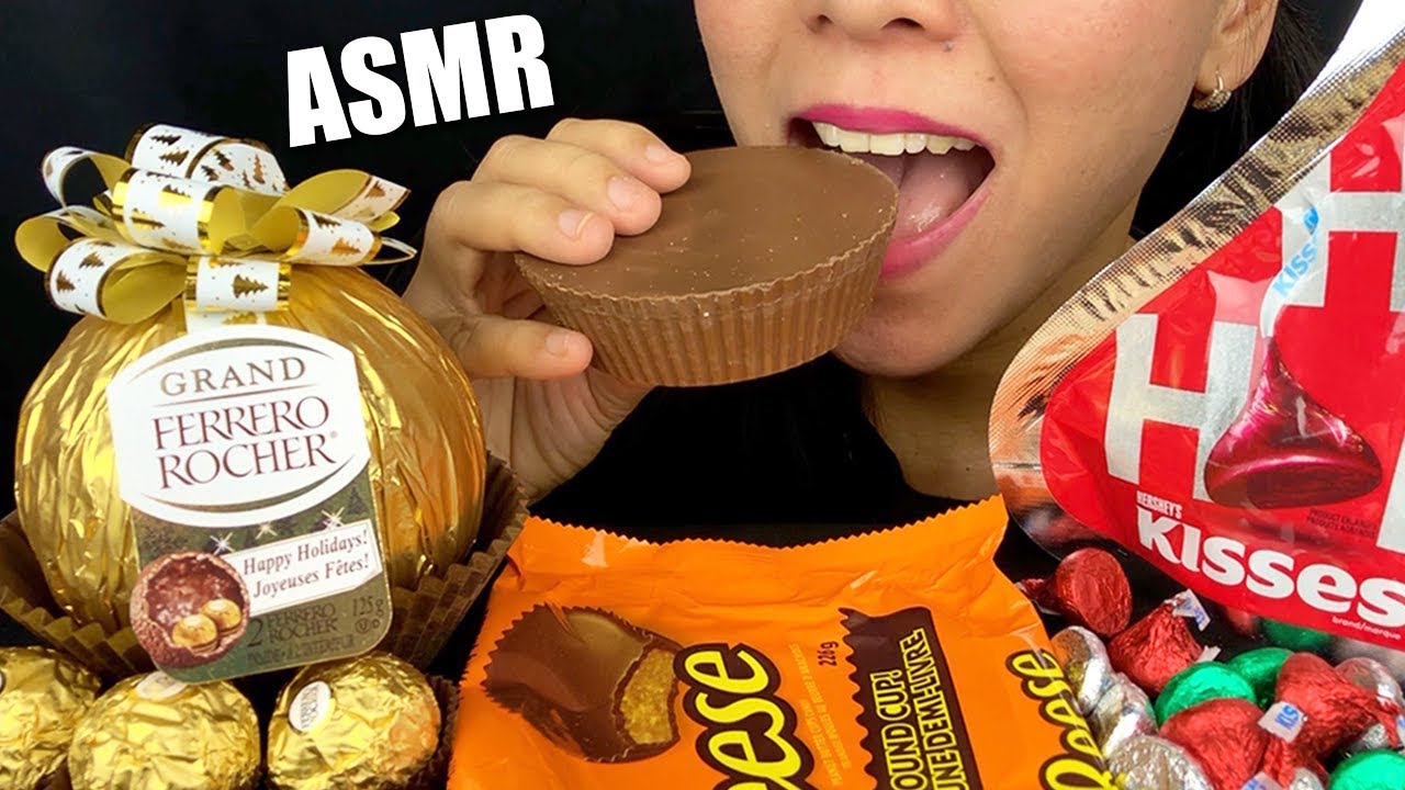 ASMR HUGE FERRERO ROCHER + HALF POUND REESE + KISSES CHOCOLATE  | LaniEats ASMR