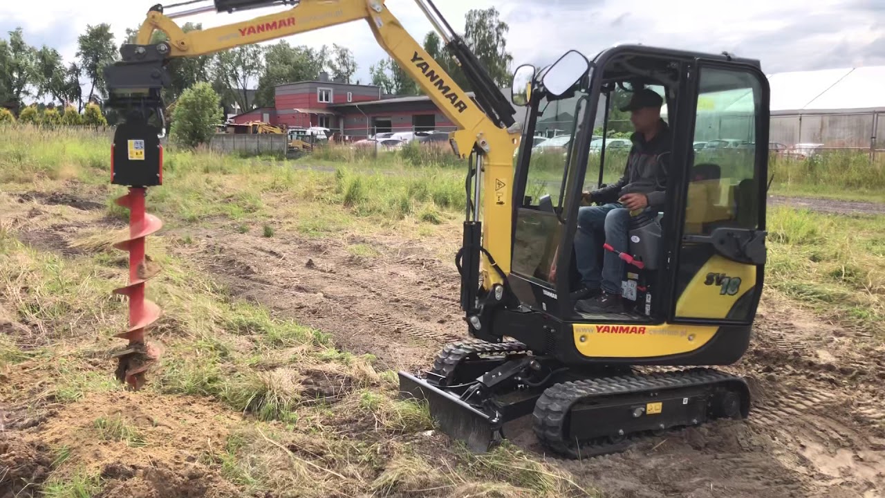 Yanmar Sv18 z wiertnica Mt15 fi 300 mm
