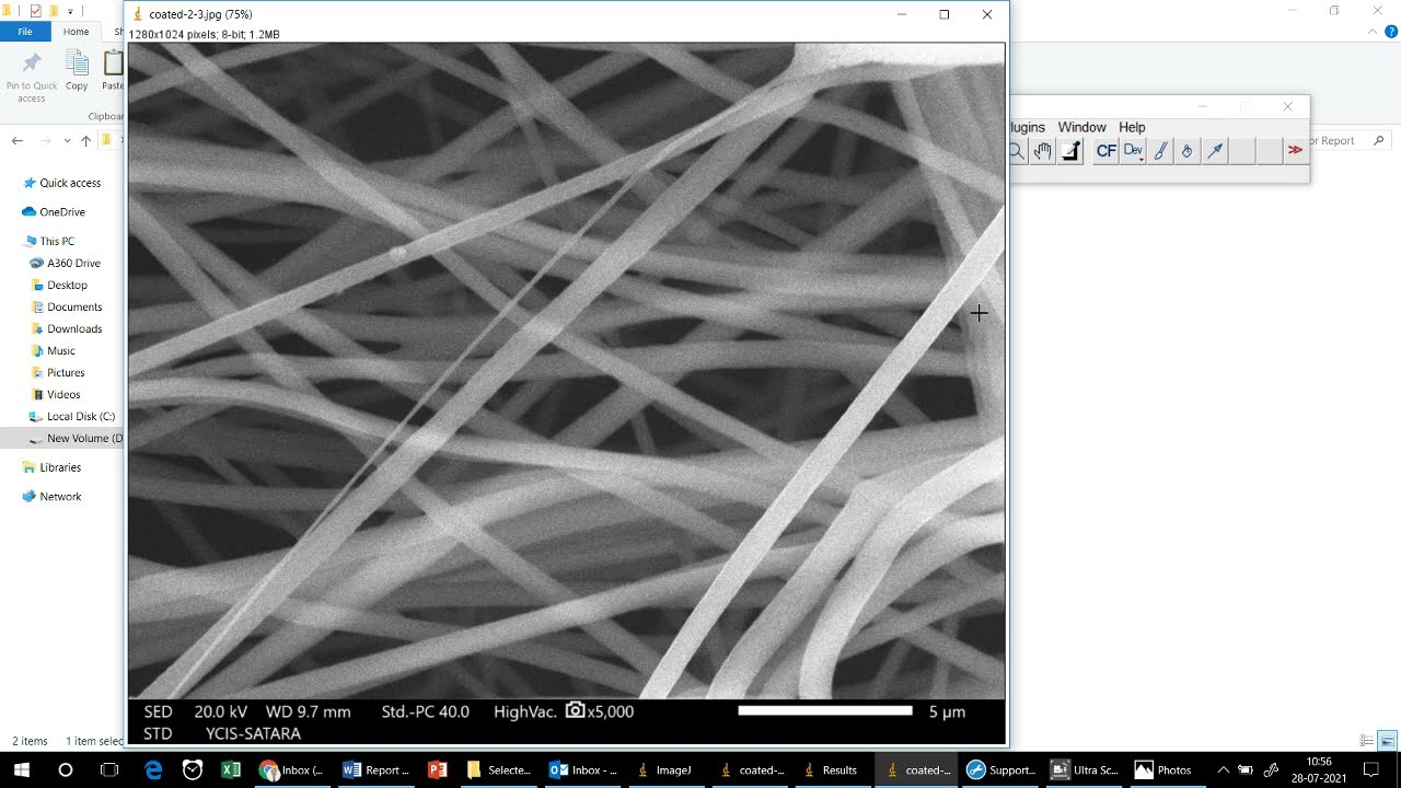 Nanofiber diameter measurement using ImageJ Software