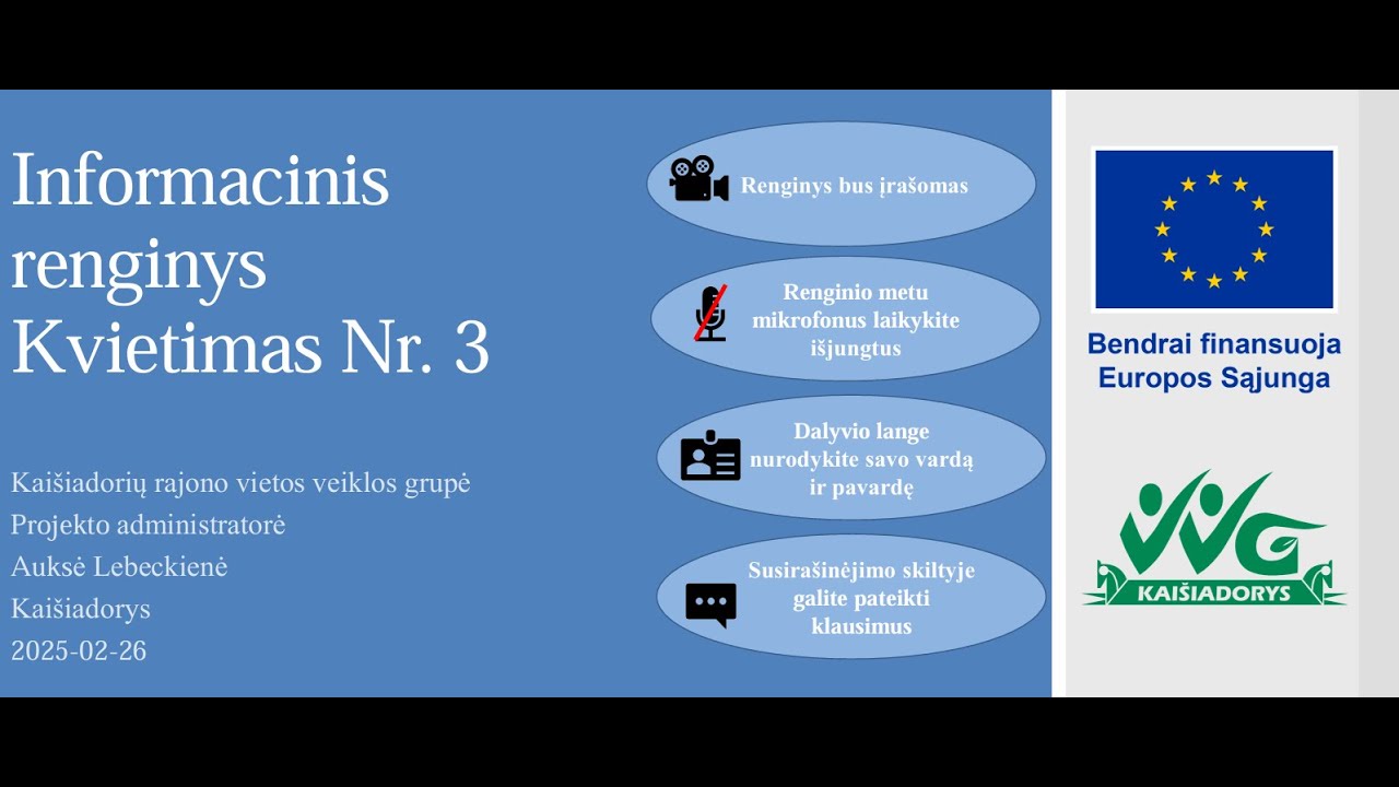 Kvietimo Nr.  3 informacinio renginio 2025 02 26 susitikimo įra&scaron;as