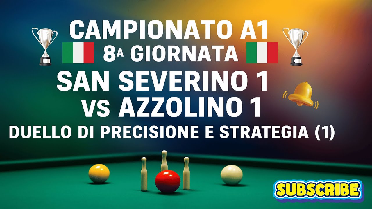 🏆 Campionato A1  8ª Giornata  San Severino 1 VS Azzolino 1  Duello di Precisione e Strategia (1)🎱🔥