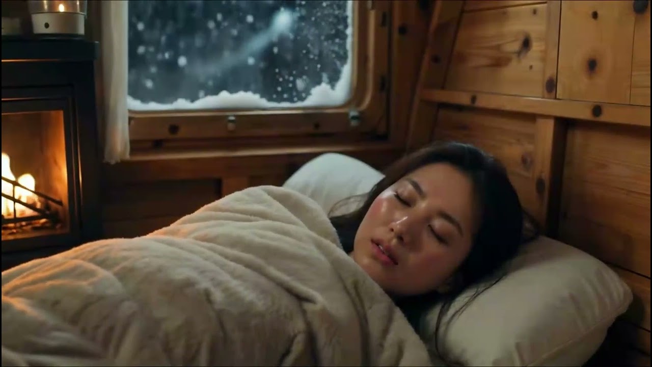 Сон для Снятия Боли и Тепла | 174Гц Зимняя Хижина Камин