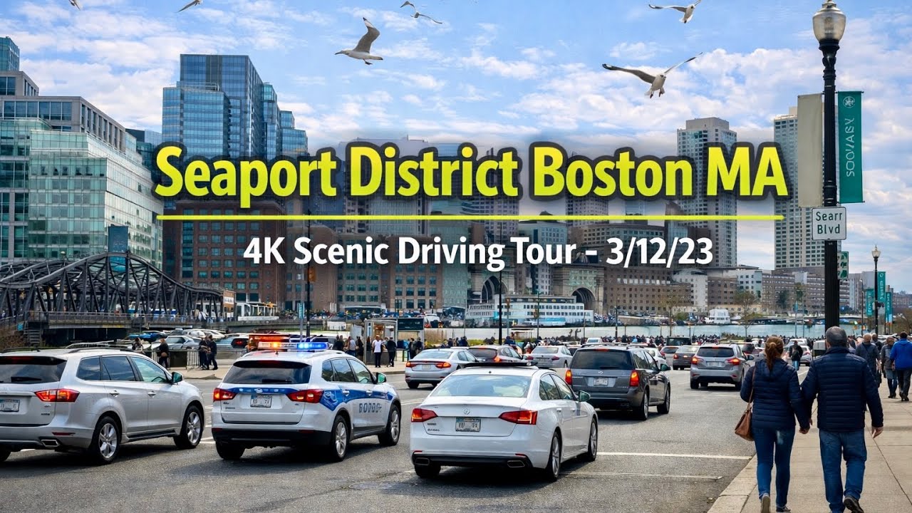 Seaport District Boston MA | 4K Scenic Driving Tour - 3/12/23