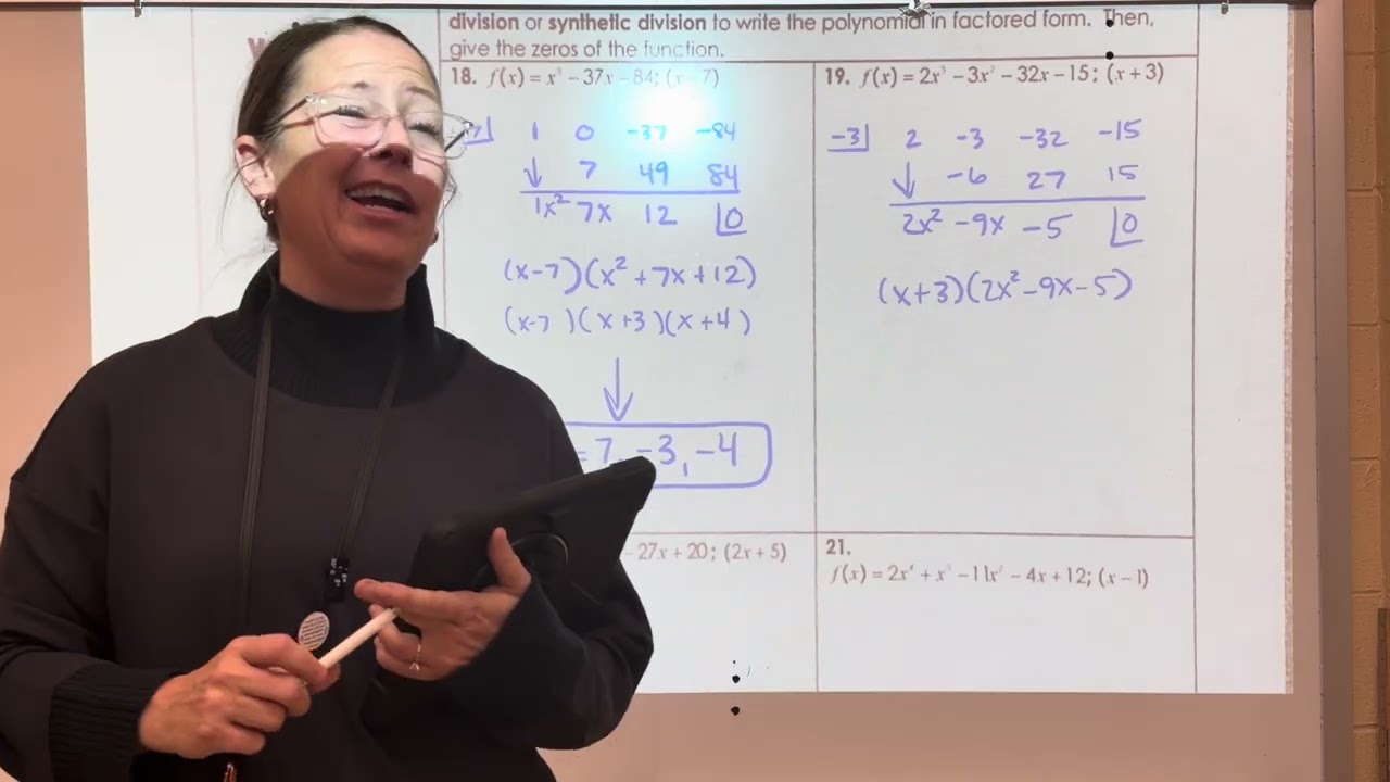 Dividing and factoring polynomials