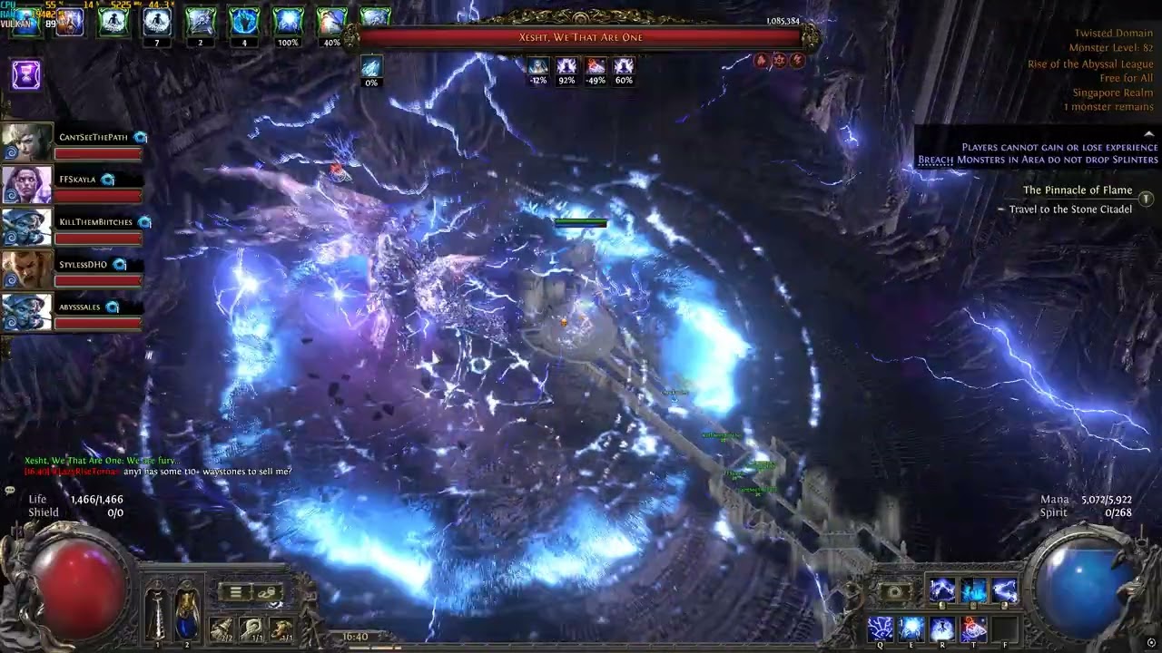 POE 2 Uber Xesht 6 man no mana tempest carry (Aste COAE arc build for sale)